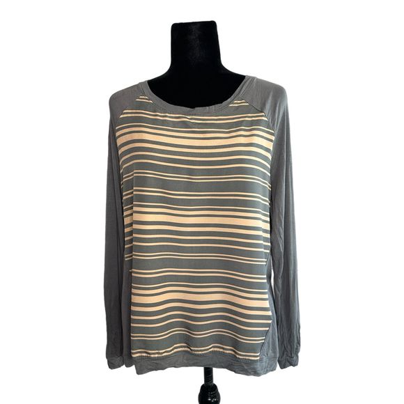 Banana Republic Long-sleeve Top with Gray & Pink Front, Medium, Pre-owned - Picture 1 of 6